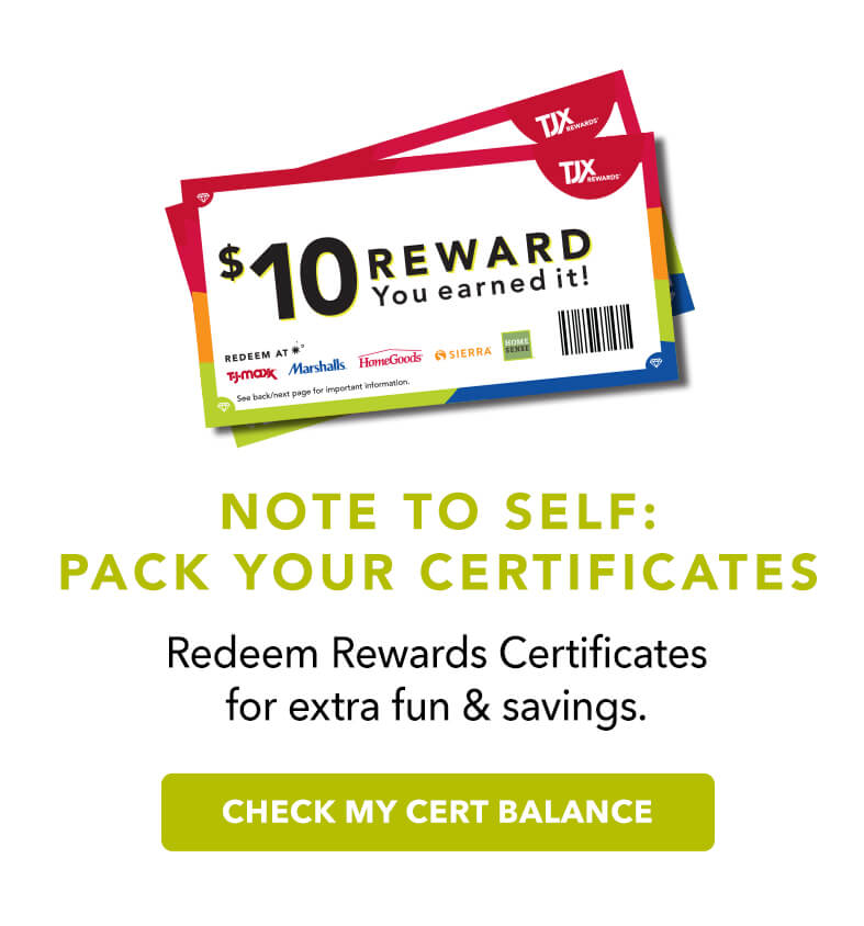 Check your reward certificate balance