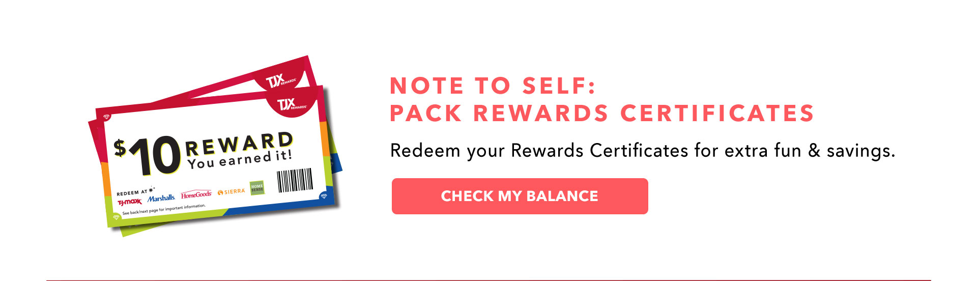 Check your reward certificate balance