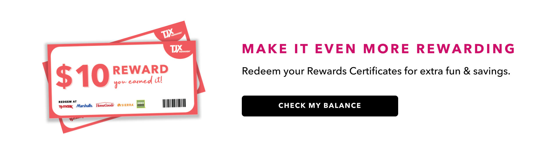 Check your reward certificate balance